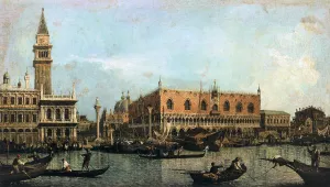 The Molo, Seen from the Bacino di San Marco by Canaletto Oil Painting