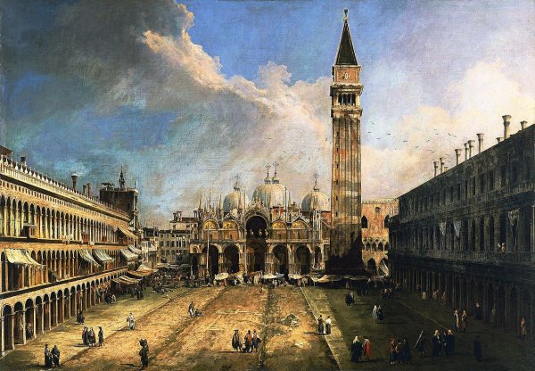 Main Product Photo of The Piazza San Marco in Venice Painting by Canaletto