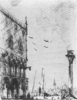 The Piazzetta to the South Oil painting by Canaletto