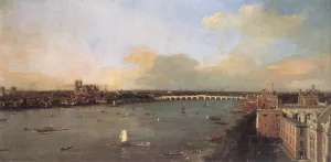 The River Thames Looking Towards Westminster from Lambeth by Canaletto - Oil Painting Reproduction