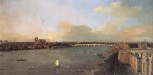 The River Thames Looking Towards Westminster from Lambeth Oil painting by Canaletto