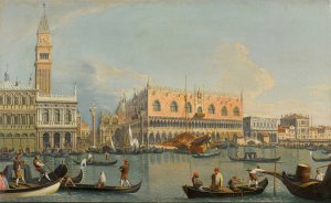 Venice, a view of the Molo from the Bacino di San Marco, with the Zecca and the Palazzo Ducale by Canaletto Oil Painting