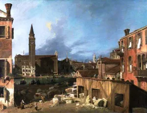 Venice: Campo S. Vidal and Santa Maria della Carita Oil painting by Canaletto