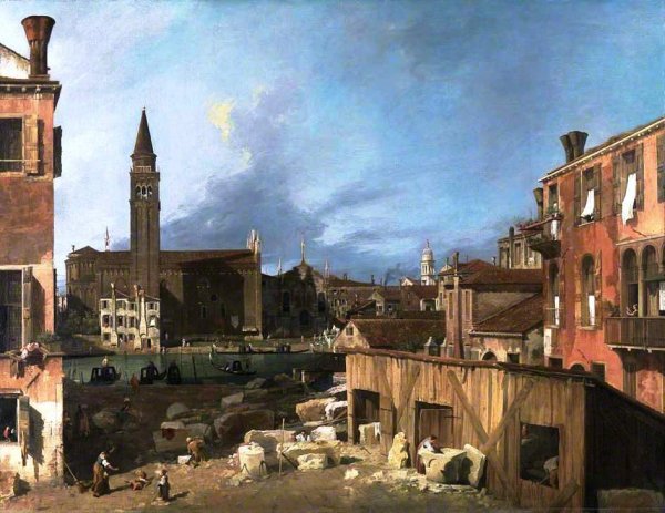 Main Product Photo of Venice: Campo S. Vidal and Santa Maria della Carita Painting by Canaletto