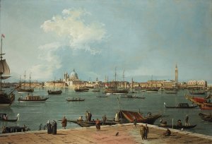Venice, the Bacino di San Marco from San Giorgio Maggiore Oil painting by Canaletto