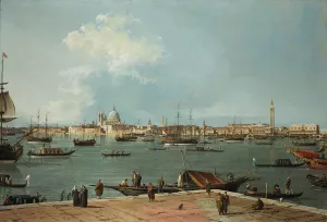 Venice, the Bacino di San Marco from San Giorgio Maggiore by Canaletto Oil Painting