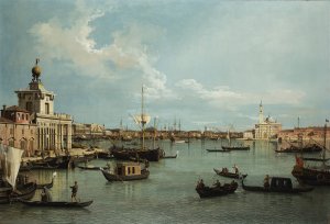 Venice, the Bacino di San Marco from the Canale della Giudecca Oil painting by Canaletto