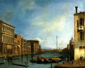 Venice: The Grand Canal from the Campo San Vio by Canaletto Oil Painting