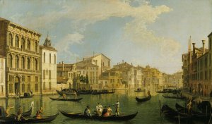 Venice, the Grand Canal from the Palazzo Flangini to San Marcuola Oil painting by Canaletto