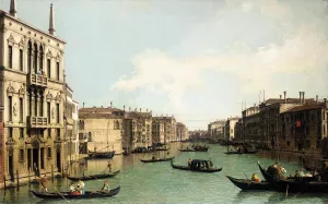 Venice: The Grand Canal, Looking North-East from Palazzo Balbi to the Rialto Bridge painting by Canaletto