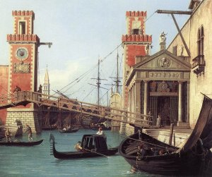 View of the Entrance to the Arsenal Detail Oil painting by Canaletto