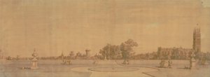 Warwick- The Town and Castle from the Priory Gardens by Canaletto Oil Painting