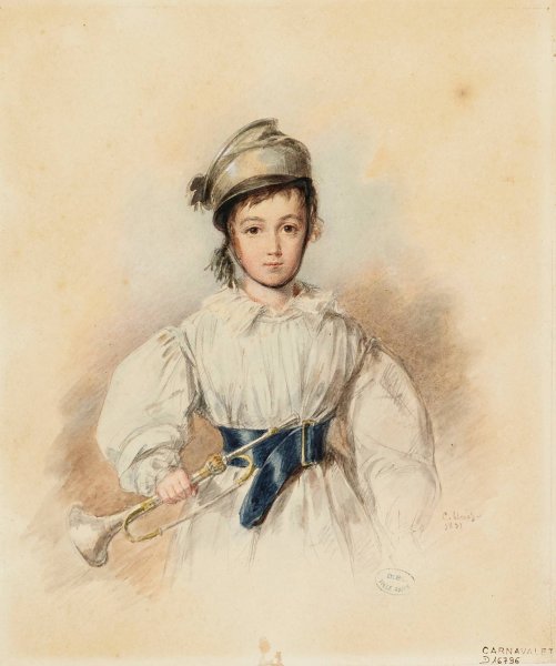 Portrait presume de Maurice Sand  by Candide Blaize - Hand-Painted Oil Painting Reproduction