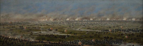 Asalto a la segunda columna brasilena a Curupayti  by Candido Lopez - Hand-Painted Oil Painting Reproduction