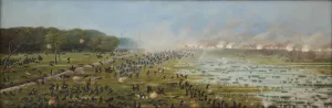 Asalto de la primera columna brasilena a Curupayti by Candido Lopez Oil Painting