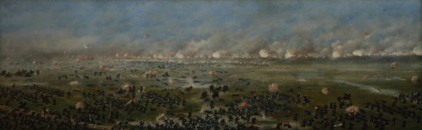 Asalto de la tercera columna argentina a Curupayti  by Candido Lopez - Hand-Painted Oil Painting Reproduction