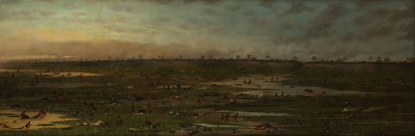 Despues de la Batalla de Curupayti  by Candido Lopez - Hand-Painted Oil Painting Reproduction