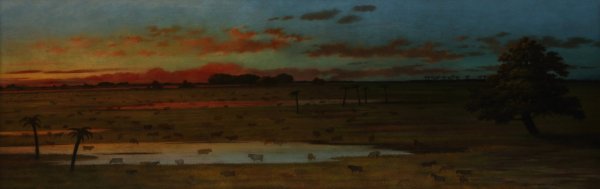Invernada del Ejercito Oriental  by Candido Lopez - Hand-Painted Oil Painting Reproduction
