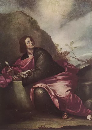 St John the Evangelist on Pathmos painting by Cano Alonso