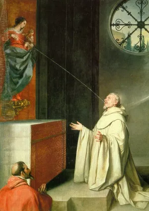The Vision of St Bernard Oil painting by Cano Alonso