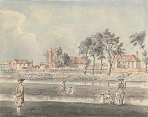 Main Product Photo of Hampton Court Church Painting by Capt. Francis Grose