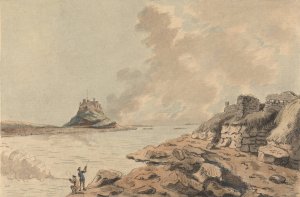 Holy Island and Castle, Northumberland by Capt. Francis Grose Oil Painting