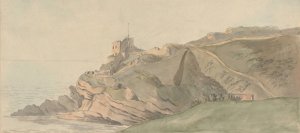 St. Catherine's Castle at Fowey, Cornwall by Capt. Francis Grose Oil Painting