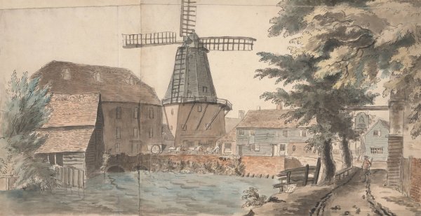 Main Product Photo of The Windmill, Wandsworth Surrey Painting by Capt. Francis Grose