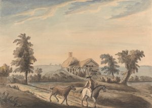 View near Arwington Hall, Suffolk by Capt. Francis Grose Oil Painting