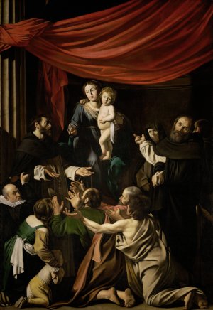 Madonna of the Rosary by Caravaggio Oil Painting