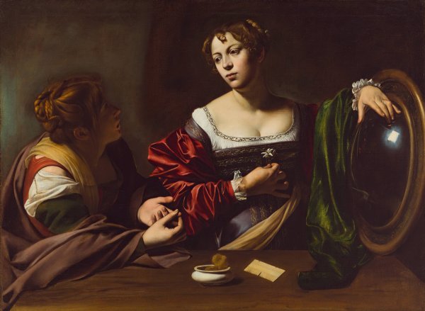 Martha and Mary Magdalene  by Caravaggio - Hand-Painted Oil Painting Reproduction