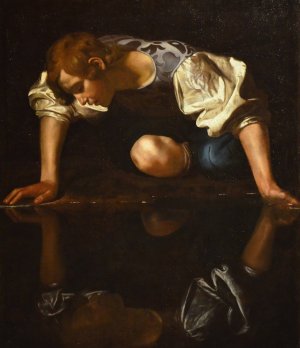 Narcissus by Caravaggio Oil Painting