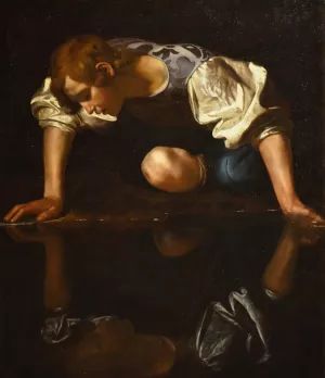 Narcissus by Caravaggio Oil Painting