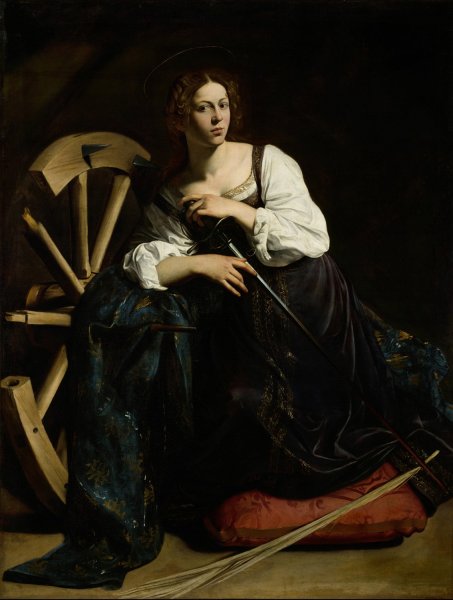 Saint Catherine of Alexandria  by Caravaggio - Hand-Painted Oil Painting Reproduction