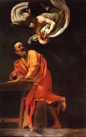Saint Matthew and the angel by Caravaggio Oil Painting