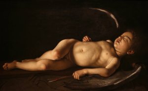 Sleeping Cupid by Caravaggio Oil Painting