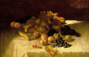 Fruit Piece by Carducius Plantagenet Ream Oil Painting
