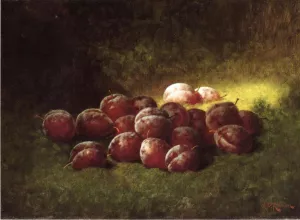 Purple Plums by Carducius Plantagenet Ream - Oil Painting Reproduction