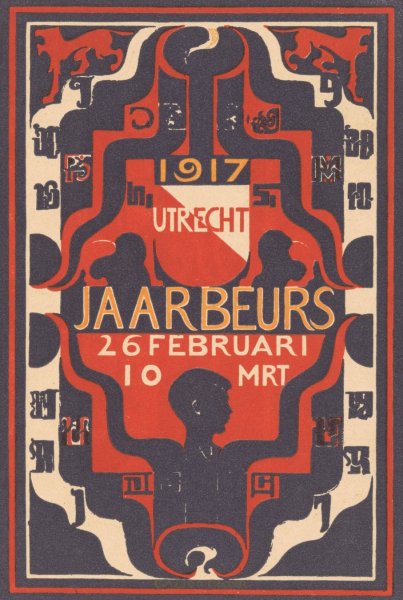 Aankondiging voor jaarbeurs Utrecht 1917  by Carel Adolph Lion Cachet - Hand-Painted Oil Painting Reproduction