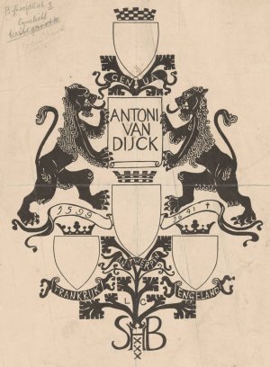 Bandontwerp voor; M.C. Nieuwbarn, Antoon van Dijck; de mensch en de meester, twintig photogravures naar zijne meest beroemde werken, 1903 by Carel Adolph Lion Cachet Oil Painting