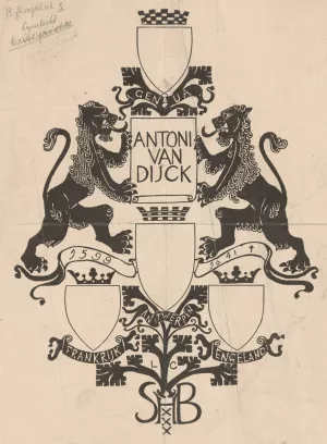 Bandontwerp voor; M.C. Nieuwbarn, Antoon van Dijck; de mensch en de meester, twintig photogravures naar zijne meest beroemde werken, 1903 by Carel Adolph Lion Cachet Oil Painting