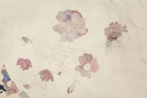 Bloemenstudies in paars en roze by Carel Adolph Lion Cachet Oil Painting