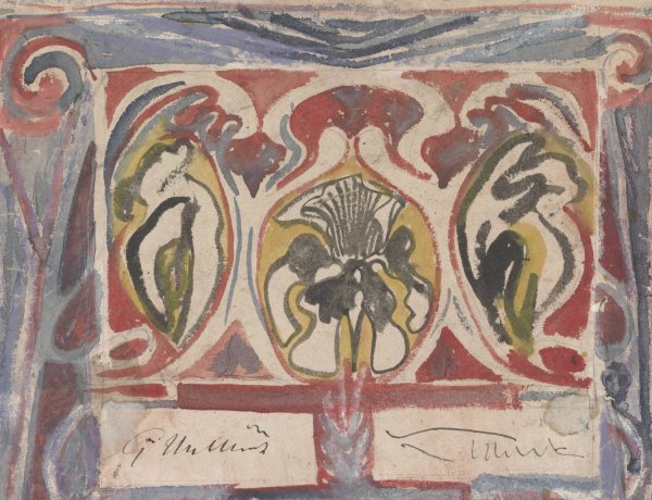 Main Product Photo of Decoratief Ontwerp met twee handtekeningen  Painting by Carel Adolph Lion Cachet