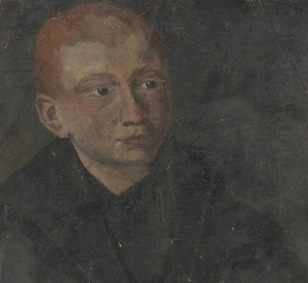 Main Product Photo of Jongenskop met rood haar  Painting by Carel Adolph Lion Cachet