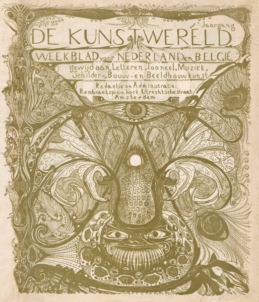 Main Product Photo of Omslag voor; De kunstwereld, 1894  Painting by Carel Adolph Lion Cachet
