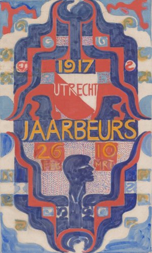 Ontwerp voor een affiche voor de Jaarbeurs te Utrecht in 1917 by Carel Adolph Lion Cachet Oil Painting