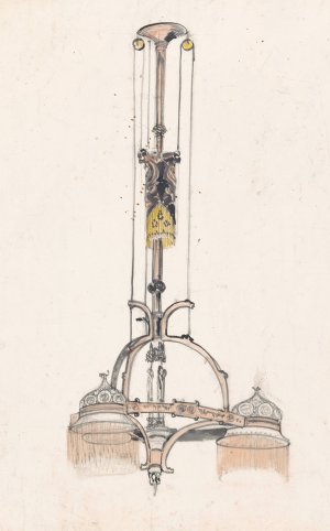 Ontwerp voor een bascule lamp by Carel Adolph Lion Cachet Oil Painting