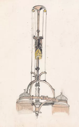 Ontwerp voor een bascule lamp by Carel Adolph Lion Cachet Oil Painting