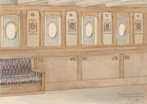 Ontwerp voor een kinderkamer Eerste Klas op de S.S. Prinses Juliana by Carel Adolph Lion Cachet Oil Painting