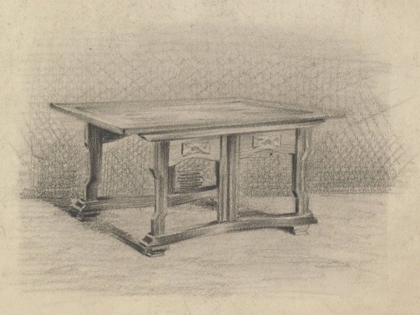 Ontwerp voor een tafel  by Carel Adolph Lion Cachet - Hand-Painted Oil Painting Reproduction